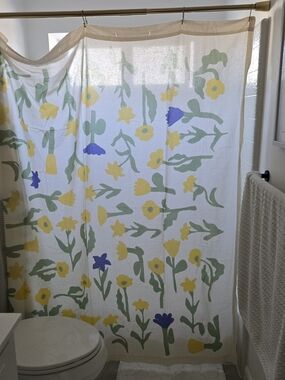 Urban Outfitters Floral Print Shower Curtain Panel